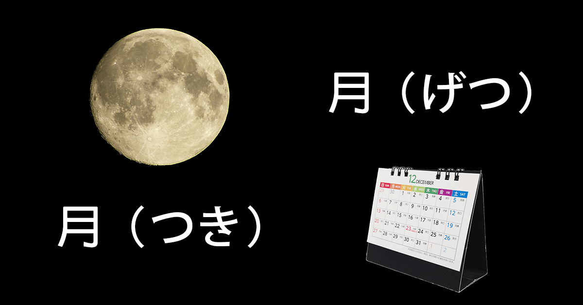 「月（つき）」和「月（げつ）」的差別